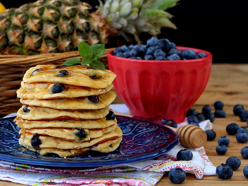 Panquecas Light com Mirtilos